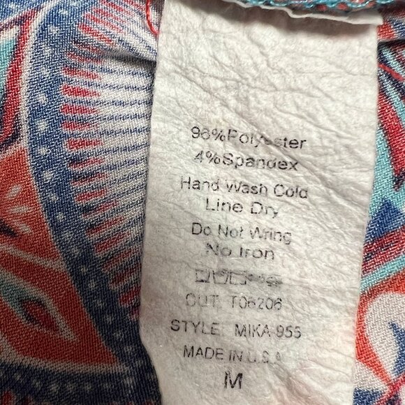 Paisley Grace Blouse Women Medium Flowy Floral Multicolor Boho Tunic Top USA - Picture 3 of 9